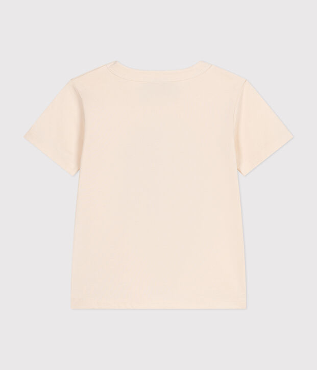 Camiseta de manga corta de punto fino para ni&ntilde;o crudo