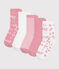 5 pares de calcetines infantiles lisos de algodón con estampado de flores variante 1