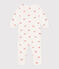 Pijama de algodón con cangrejos para bebé blanco MARSHMALLOW/blanco MULTICO