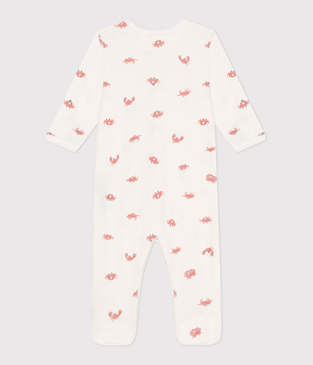 Pijama de algod&oacute;n con cangrejos para beb&eacute; blanco/multicolor