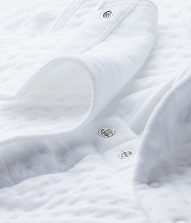 Pijama beb&eacute; mixto en t&uacute;bico acolchado blanco