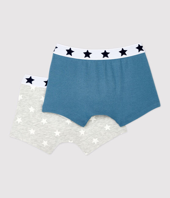 Juego de 2 bóxeres con estampado de estrellas de niño de algodón variante 1