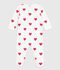 Pijama de algod&oacute;n para beb&eacute; (unisex) con estampado de corazones blanco/rojo