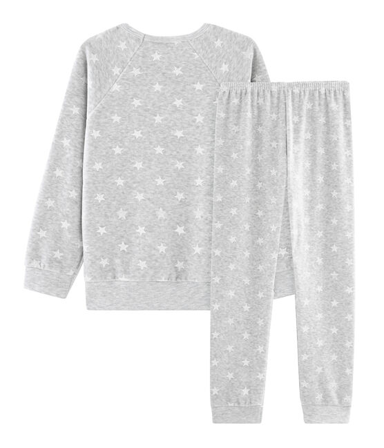 Pijama de punto de terciopelo gris BELUGA/blanco MARSHMALLOW