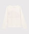 Camiseta de manga larga de algodón de niña blanco MARSHMALLOW