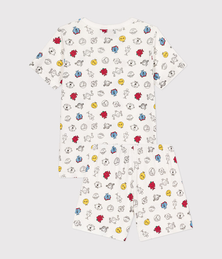 Pijama corto infantil Monsieur Madame de algod&oacute;n blanco MARSHMALLOW/blanco MULTICO