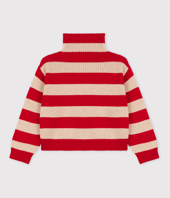 Jersey a rayas de lana y algodón de niño TRENCH/ STOP