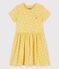 Vestido de manga corta de algodón de niña amarillo ORGE/blanco MARSHMALLOW