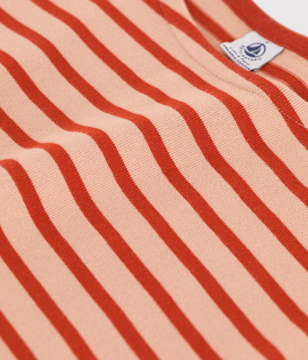 Marinera de algod&oacute;n para mujer beige/rojo