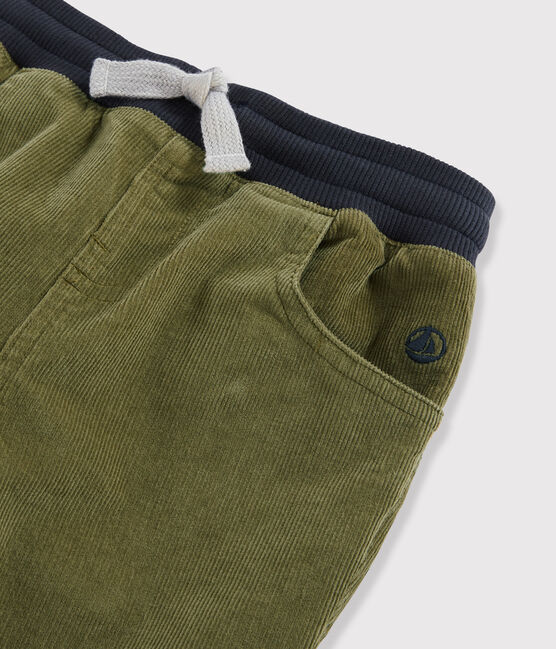 Pantalón de terciopelo para niño verde MILITARY