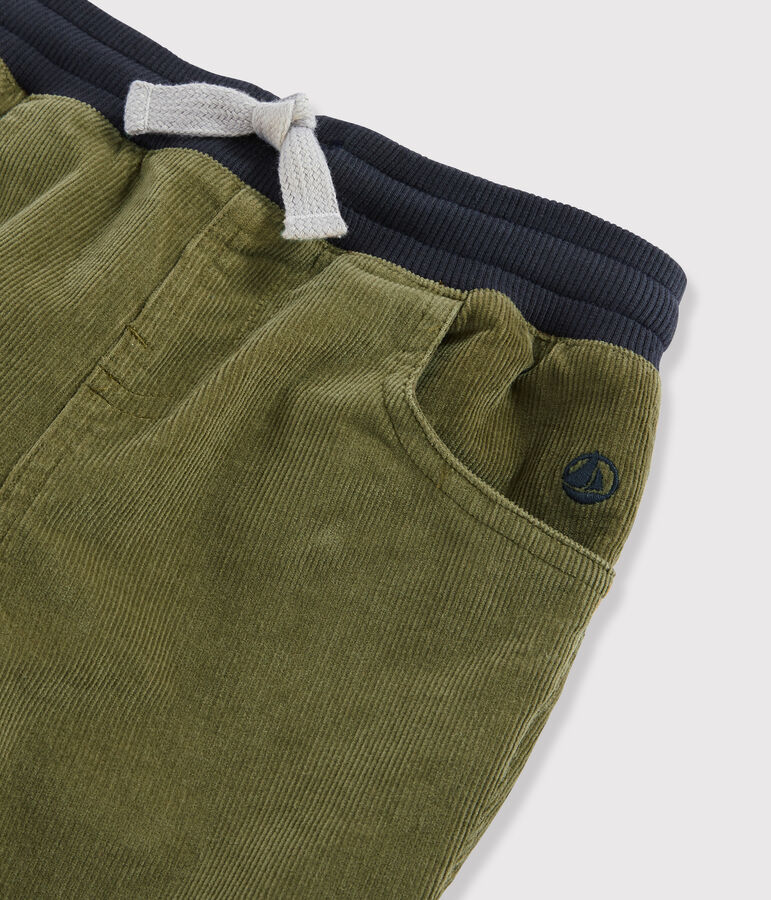 Pantal&oacute;n de terciopelo para ni&ntilde;o verde