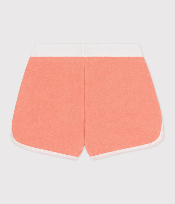Shorts infantiles de rizo de algodón liso naranja ABRICOT