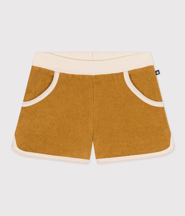 Shorts de rizo para ni&ntilde;a amarillo