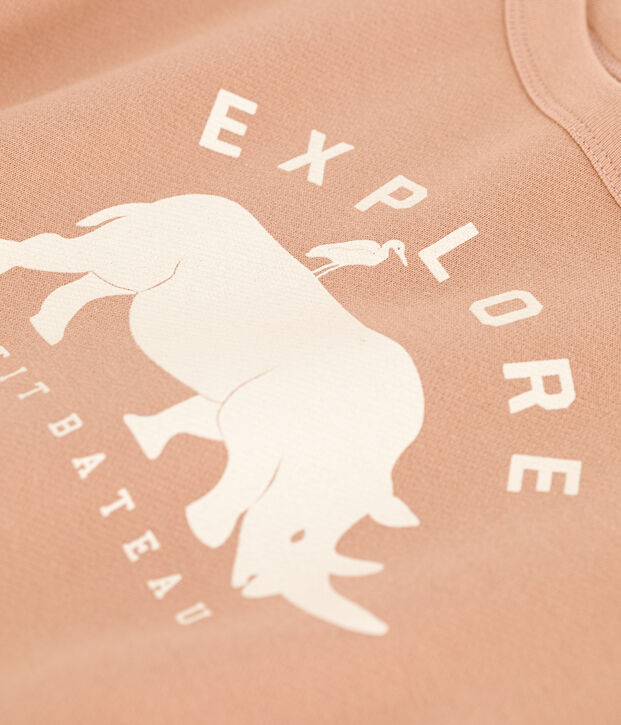 Sudadera de mulet&oacute;n afelpado para ni&ntilde;o beige