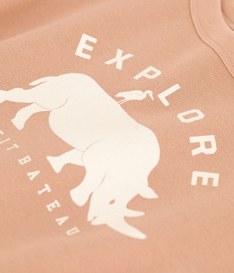 Sudadera de mulet&oacute;n afelpado para ni&ntilde;o beige