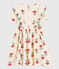 Vestido de gasa de algodón con flores para niña blanco AVALANCHE/ MULTICO