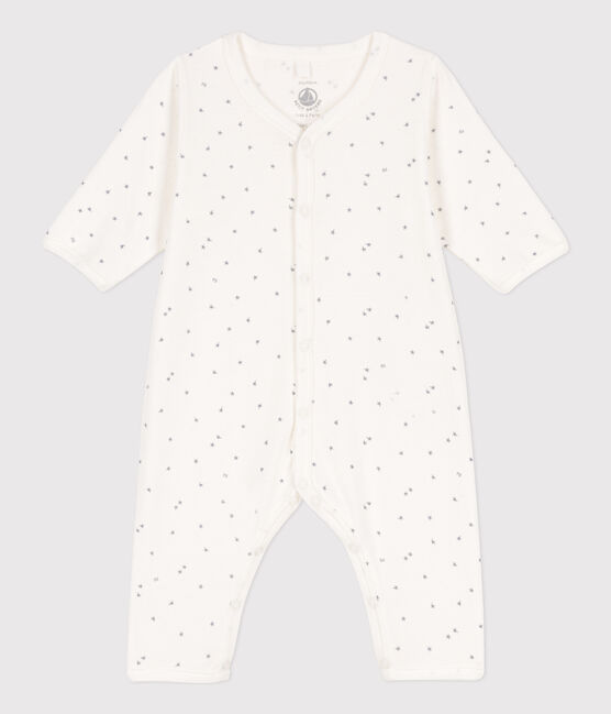 Pelele de algodón con estrellas blanco MARSHMALLOW/gris GRIS