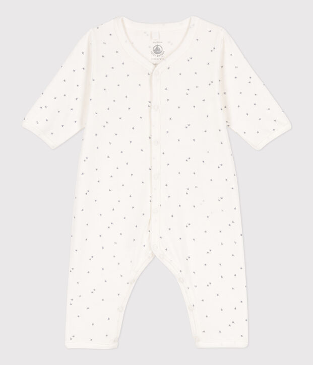 Pelele de algod&oacute;n con estrellas blanco/gris