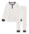 Pijama de terciopelo para niño pequeño blanco MARSHMALLOW/blanco MULTICO