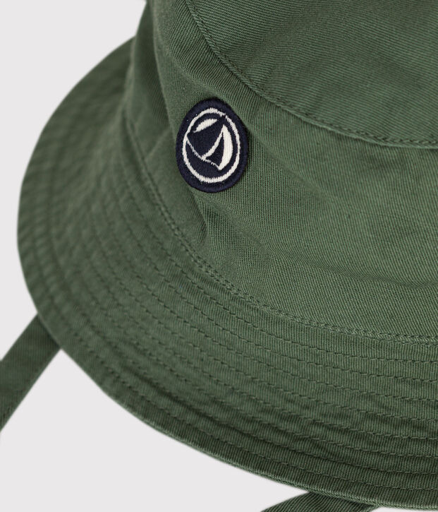 Gorro para anudar de algod&oacute;n liso para beb&eacute; verde