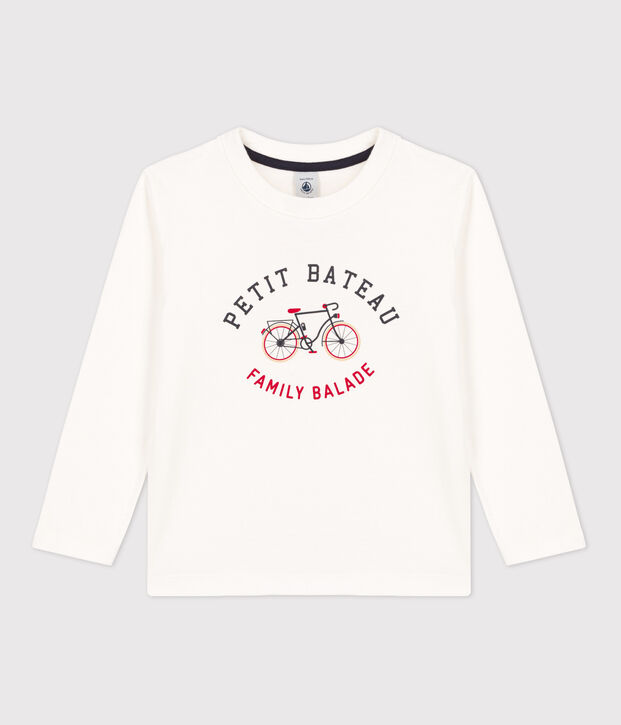 Camiseta de algod&oacute;n de manga larga de ni&ntilde;o blanco