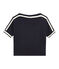 Camiseta de manga corta en lino azul SMOKING