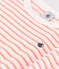 Vestido infantil de rizo de algodón de manga corta a rayas naranja MARSHMALLOW/ ABRICOT
