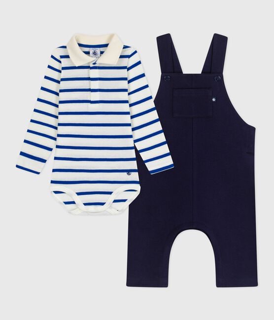 Conjunto de regalo de algodón para bebé: peto y body variante 1