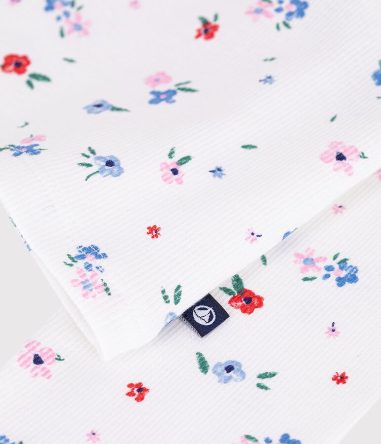 C&aacute;rdigan infantil de algod&oacute;n con estampado de flores blanco MARSHMALLOW/blanco MULTICO