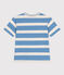 Camiseta infantil de manga corta de algodón con rayas azul ALASKA/ AVALANCHE