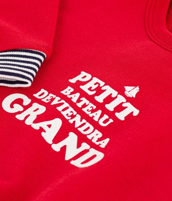 Sudadera de algodón con estampados para bebé rojo POMPEI