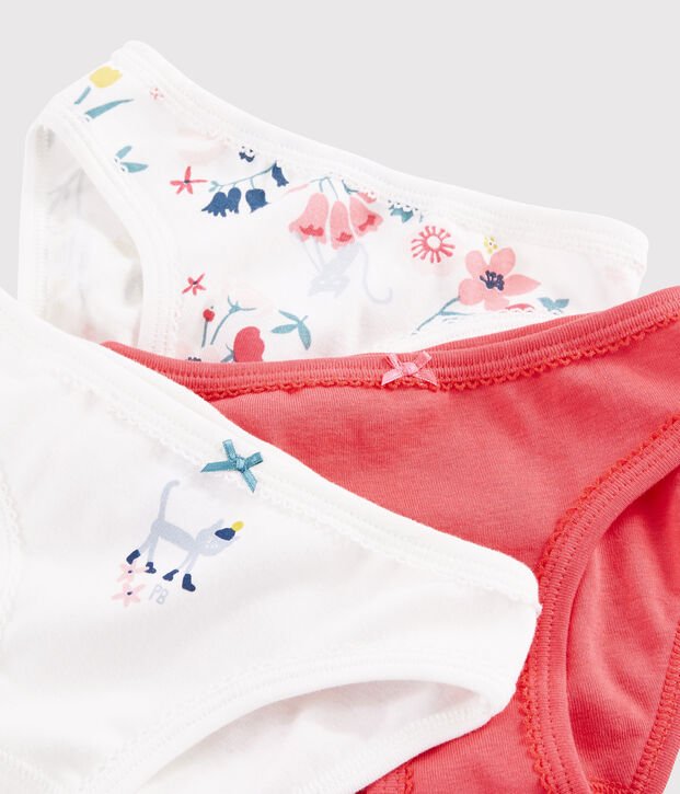 Juego de 3 braguitas con estampado de flores de ni&ntilde;a peque&ntilde;a multicolor