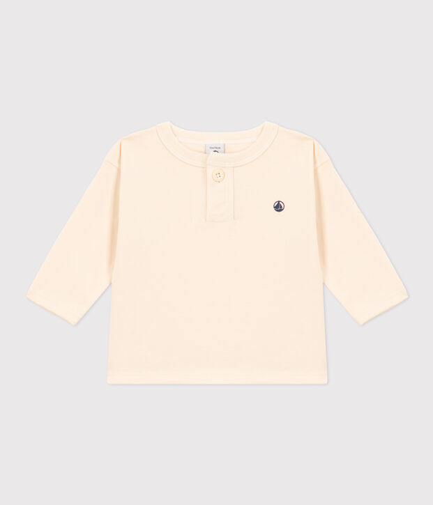 Camiseta de manga larga de jersey para beb&eacute; crudo