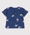 Camiseta de algod&oacute;n de manga corta con estampado de gaviotas para beb&eacute; azul/multicolor