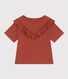 Camiseta de jersey flameado para niña