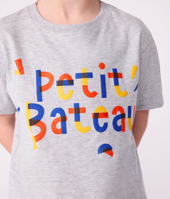 Camiseta infantil estampada de manga corta gris FUMEE CHINE
