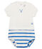 Mono corto para bebé niño blanco MARSHMALLOW/azul COOL