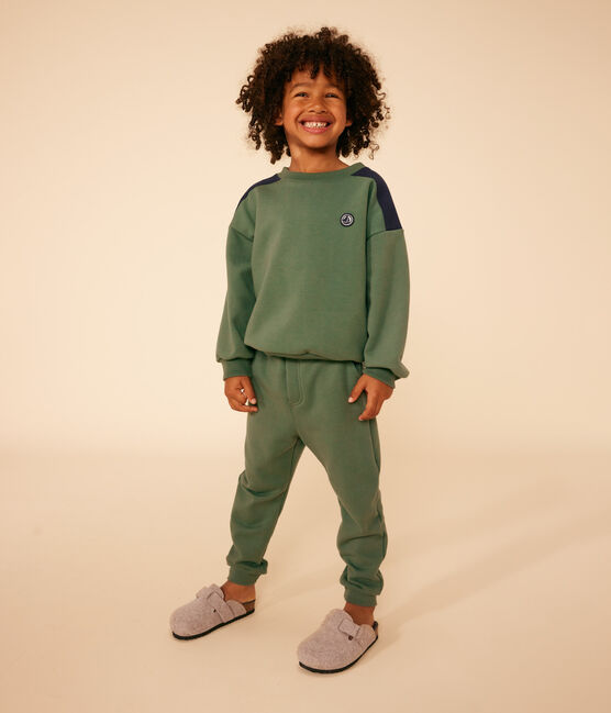 Sudadera de felpa para niño verde CROCO