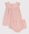 Vestido con bombacho de bordado inglés para bebé rosa SALINE