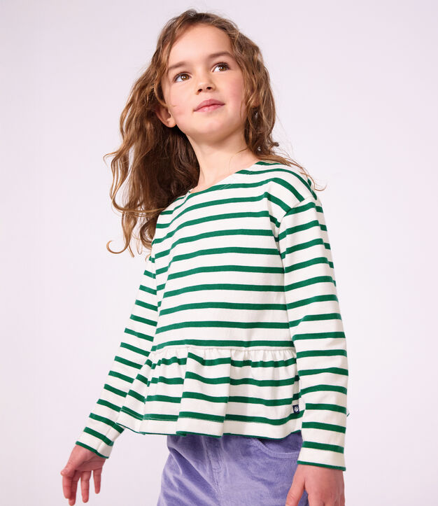 Marinera infantil de algod&oacute;n verde/verde