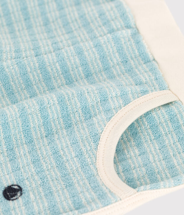 Shorts de rizo a rayas para ni&ntilde;a verde/crudo