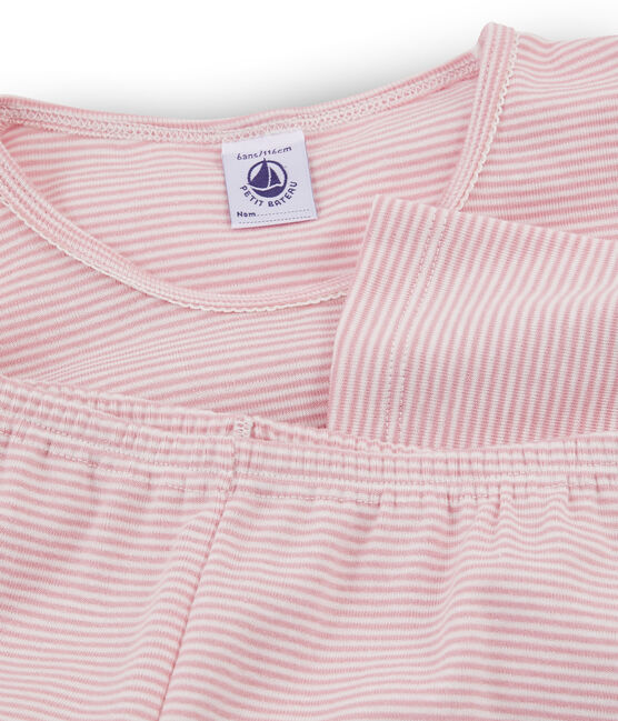 Pijama de punto para niña rosa CHARME/blanco MARSHMALLOW