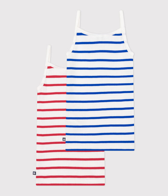 Juego de 2 camisetas de tirantes infantiles de algodón a rayas variante 1