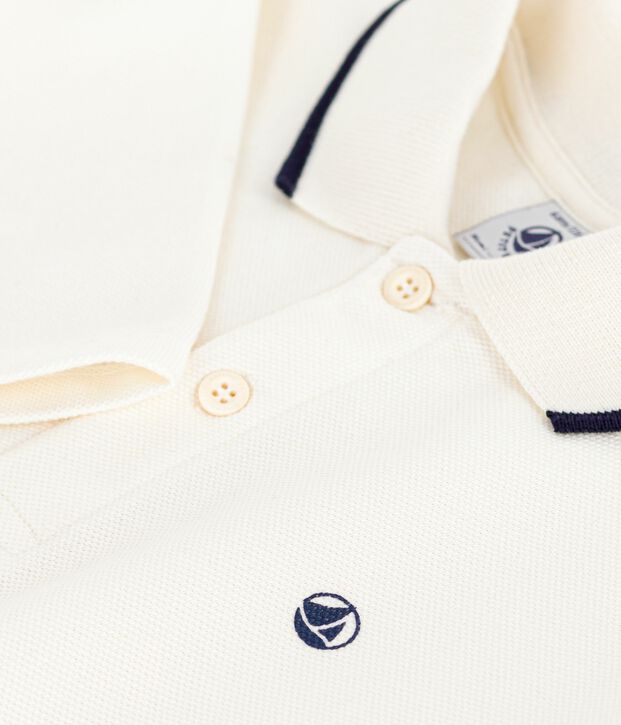 Polo infantil de algod&oacute;n de manga larga con estampado MILK