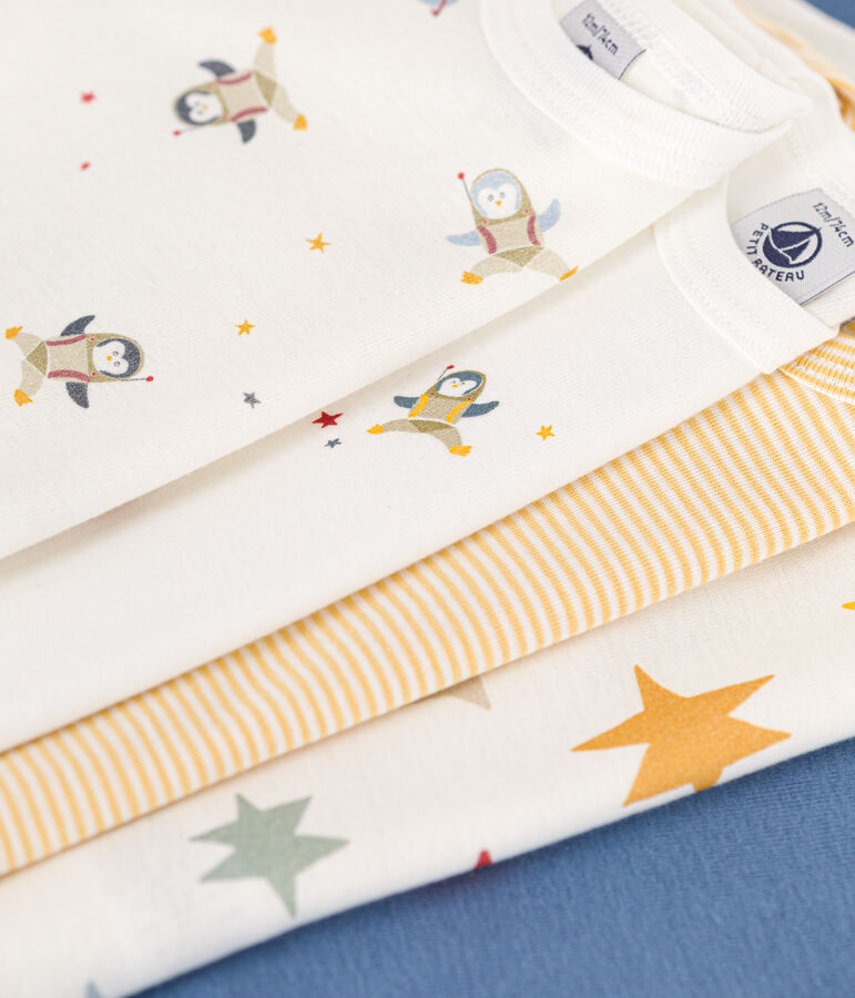 Juego de 5 bodis de algod&oacute;n de manga larga con estampado espacial para beb&eacute; multicolor