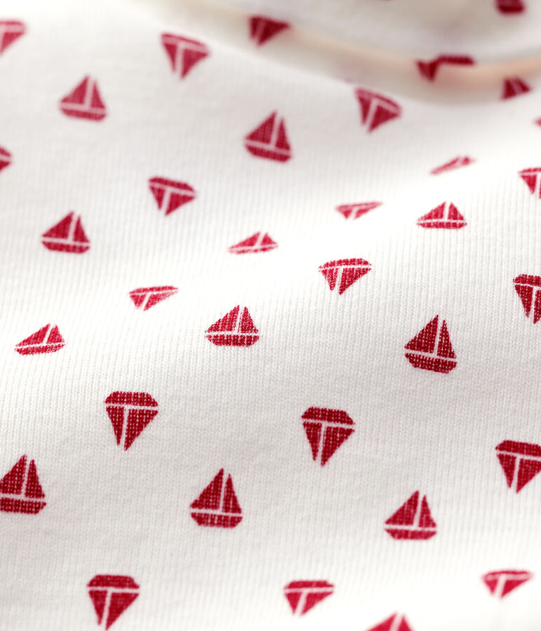 Bodi de algod&oacute;n de beb&eacute;. blanco/rojo