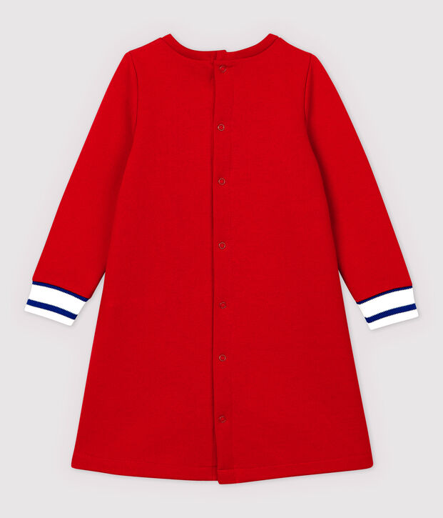 Vestido de manga larga de felpa de beb&eacute; ni&ntilde;a rojo