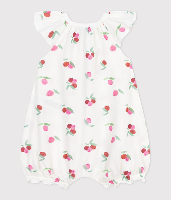 Mono corto de algodón con frutas para bebé blanco MARSHMALLOW/blanco MULTICO