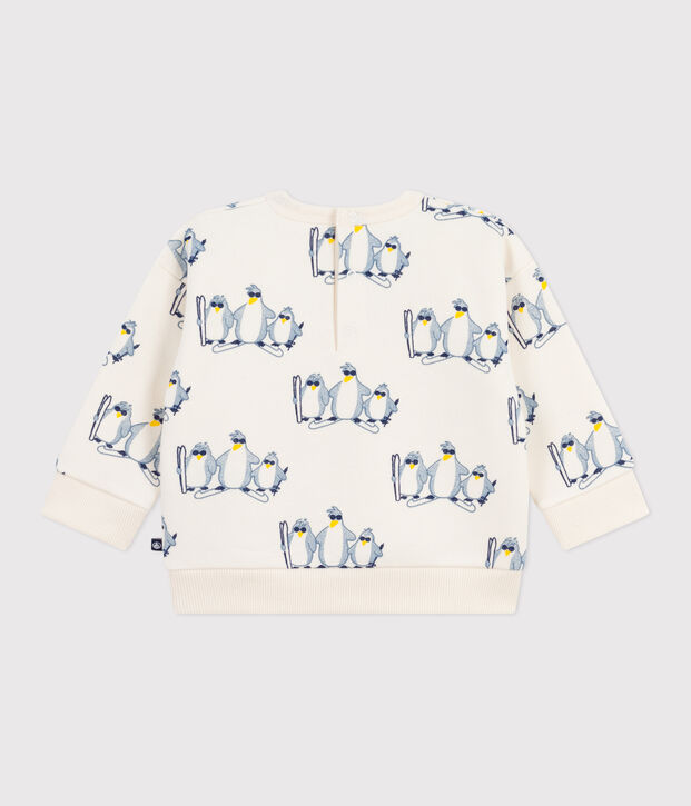 Sudadera de algod&oacute;n con estampado de ping&uuml;inos para beb&eacute; crudo/multicolor