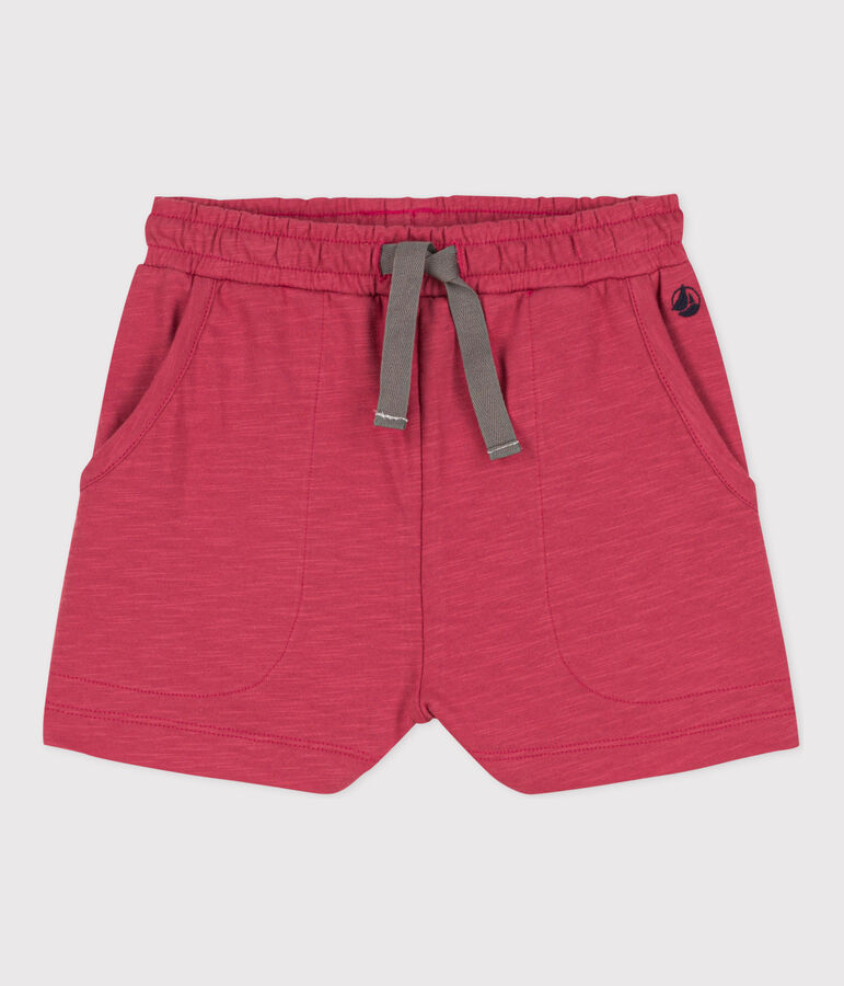 Shorts de punto flameado para ni&ntilde;a rosa